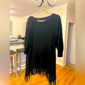 Black Flowy knitted blouse.
